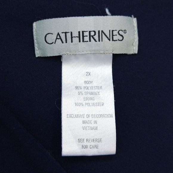 Catherines Navy Blue Red Chevron Surplice Neck Sleeveless Maxi Dress Stretch - Picture 6 of 6